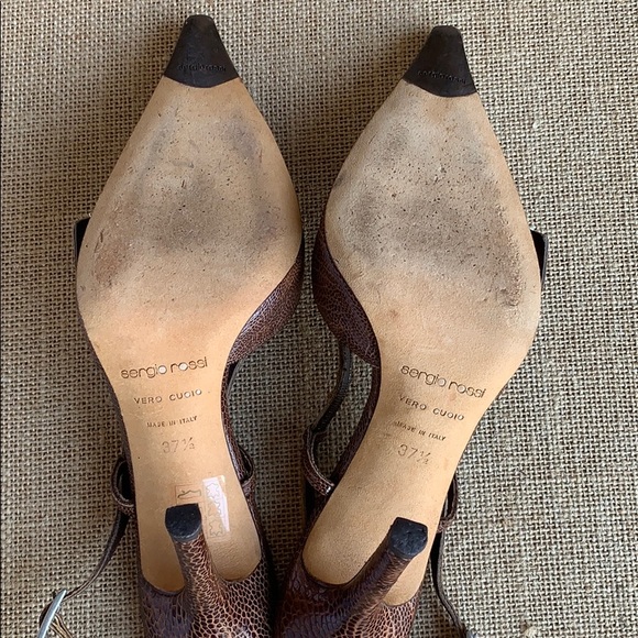 Sergio Rossi Brown Slingbacks EUC - Picture 5 of 7